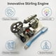 thumbnail image 3 of Kit de motor Stirling de un solo cilindro de metal Pktiugf, 3 of 7