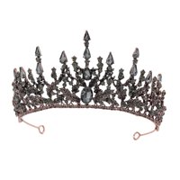 Magideal - Novia Tiara Coronas Cristal Tiara Coronas Accesorios De Joyería Diadema Princesa Tiaras Mujeres Coronas Para Cosplay Halloween Navidad Cumpleaños Gris