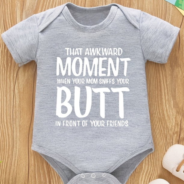 Newborn Infant Short Sleeve Romper Letter Graphic Crew Neck Bodysuit Onesies For Baby Boys Toddler Summer Clothes