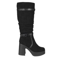 Megabazar Spa - Bota Alta Gamuza Mujer 13 Yassne Negro