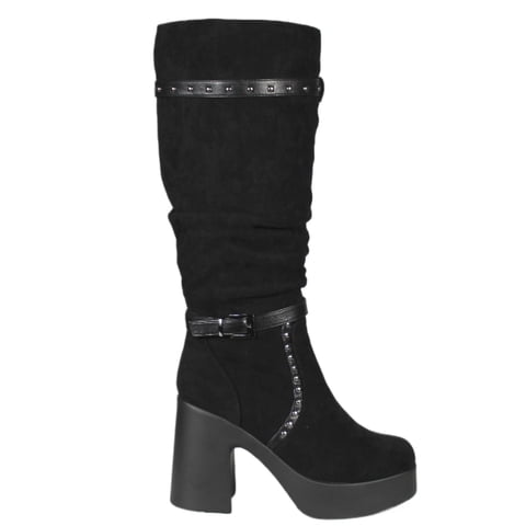 Megabazar Spa - Bota Alta Gamuza Mujer 13 Yassne Negro