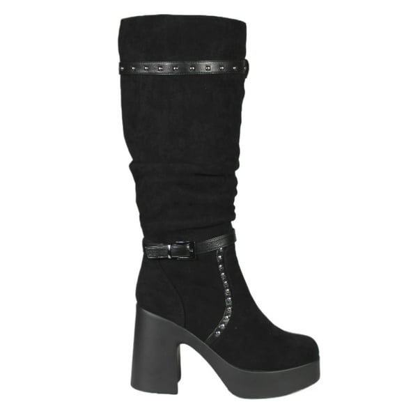 Bota Alta Gamuza Mujer 13 Yassne Negro