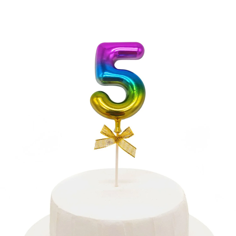 Genérico - Topper Torta Numeral Multicolor 5