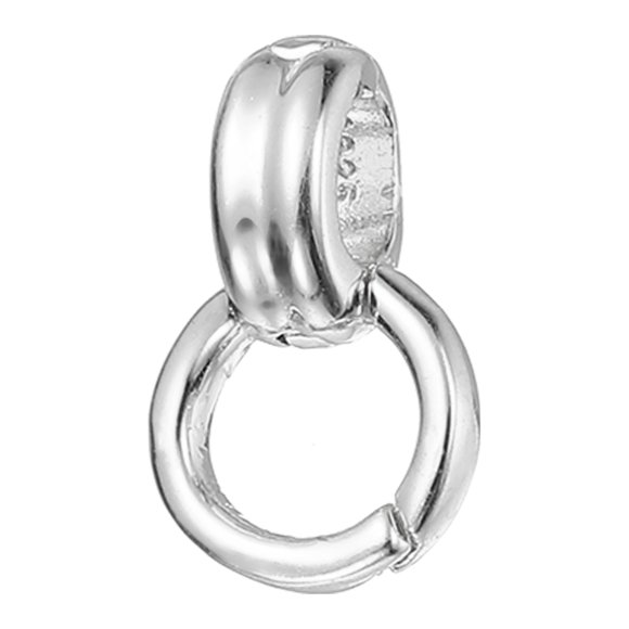 Uxcell 14.5mm Bails para Hacer Joyas, Conector de Colgante de Plata de Ley 925, Cierre Deslizante para Colgantes para Accesorios de Collar y Pulsera DIY, Tono Oro Blanco (Cierres de Doble Colgante)