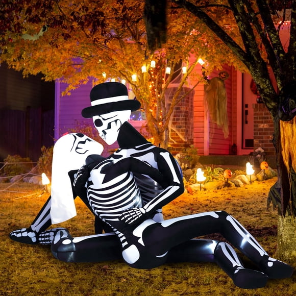 Pareja de esqueletos inflables ZPISF para Halloween, 2,6 m