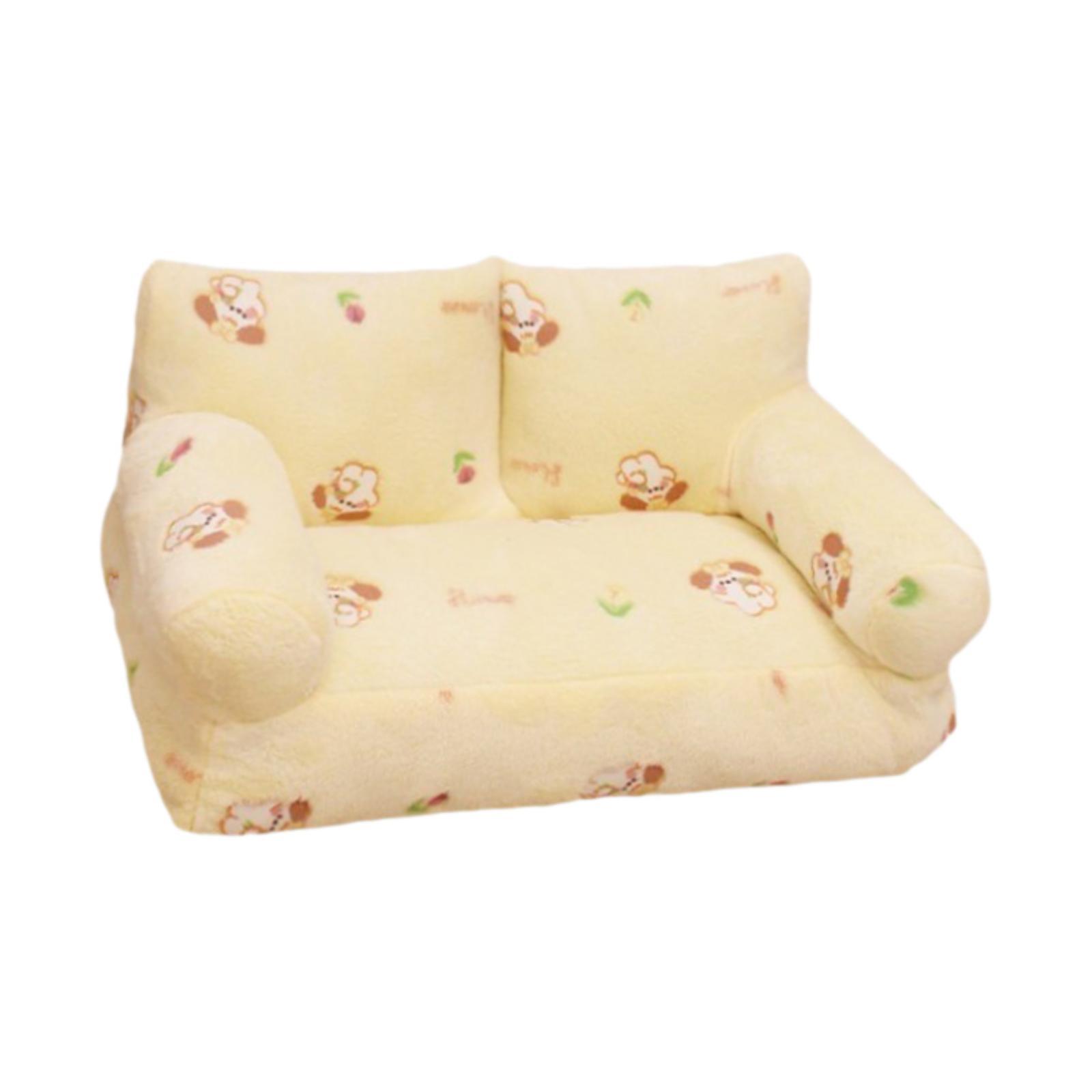 Ioensy - Sofá Cama Para Perros, Transpirable, Para Cachorros, Para Todas Las Razas, Gatitos, Gatos De Interior, L, Amarillo