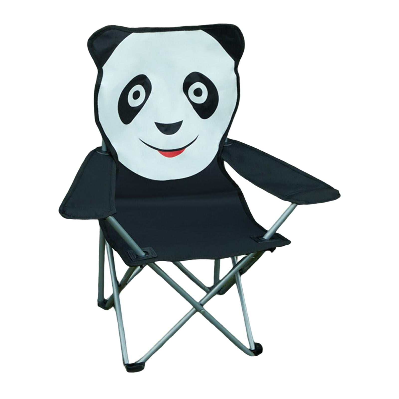 Ioensy - Silla De Camping Plegable Para Niños Silla De Playa Al Aire Libre Silla De Taburete De Camping De Viaje Negro Blanco