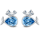thumbnail image 1 of Aros Plata 925 Ballena con Circón Azul, 1 of 2
