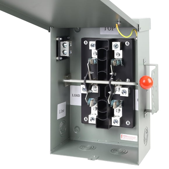 Interruptor de transferencia manual de doble alcance, 200 amperios, 48000 W, 120/240 V