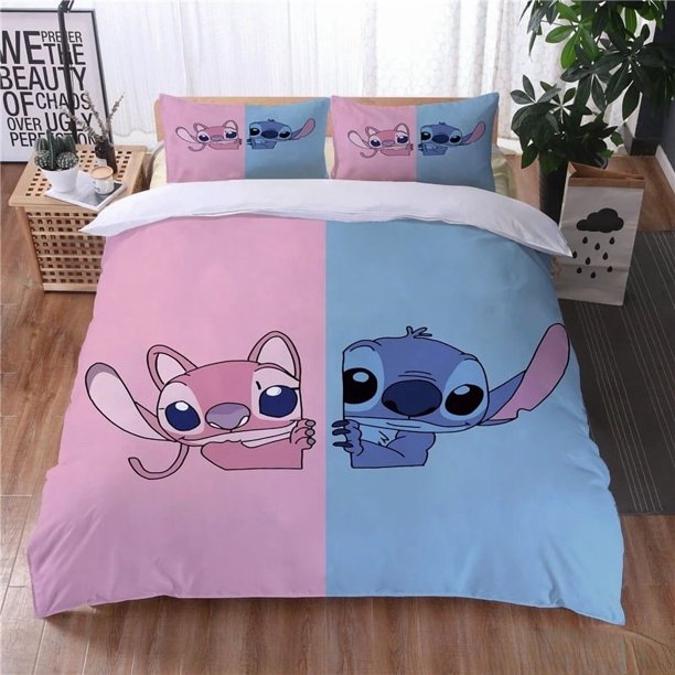 Hot Lilo Stitch Bedding Set,3D Home Textile Pillowcase Quilt Cover Bedding Boys Girls Duvet Cover for Kids Gifts Bed Sheets