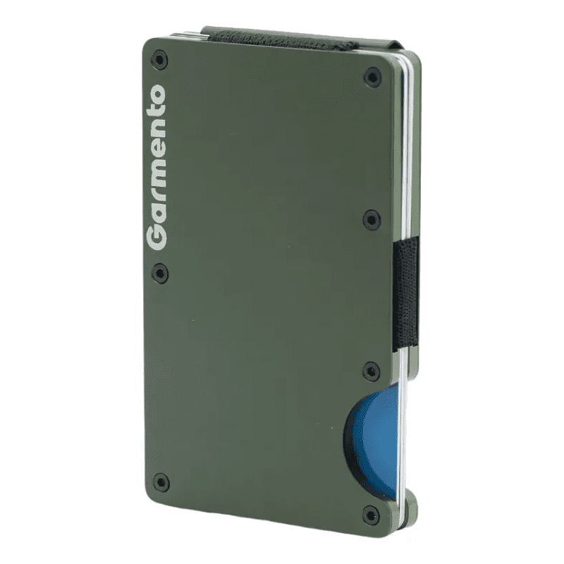 Garmento Billetera Metálica Con Clip Indestructible Rfid Verde