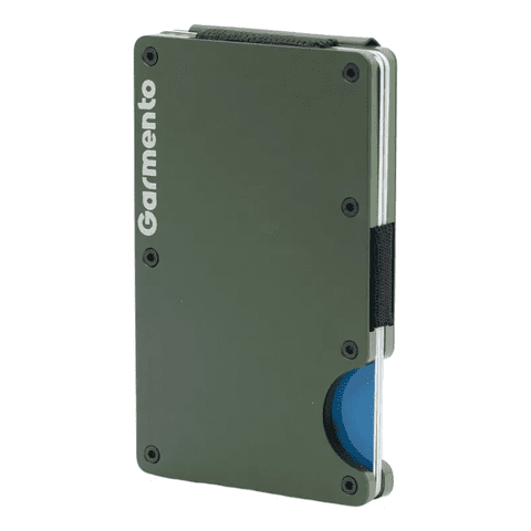 Garmento Billetera Metálica Con Clip Indestructible Rfid Verde