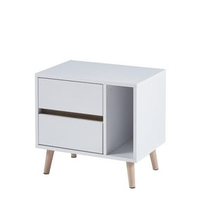 Pandalino - Velador Amber 2 Cajones | Diseño Moderno Y Elegante Blanco