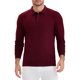 thumbnail image 5 of Polo de punto de manga larga para hombre, color sólido, estilo empresarial, M Burdeos, 5 of 6