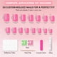 thumbnail image 5 of Ataúd corto SXVME de Press On Nails, color rosa bebé, con pegamento, 30 unidades, 5 of 6