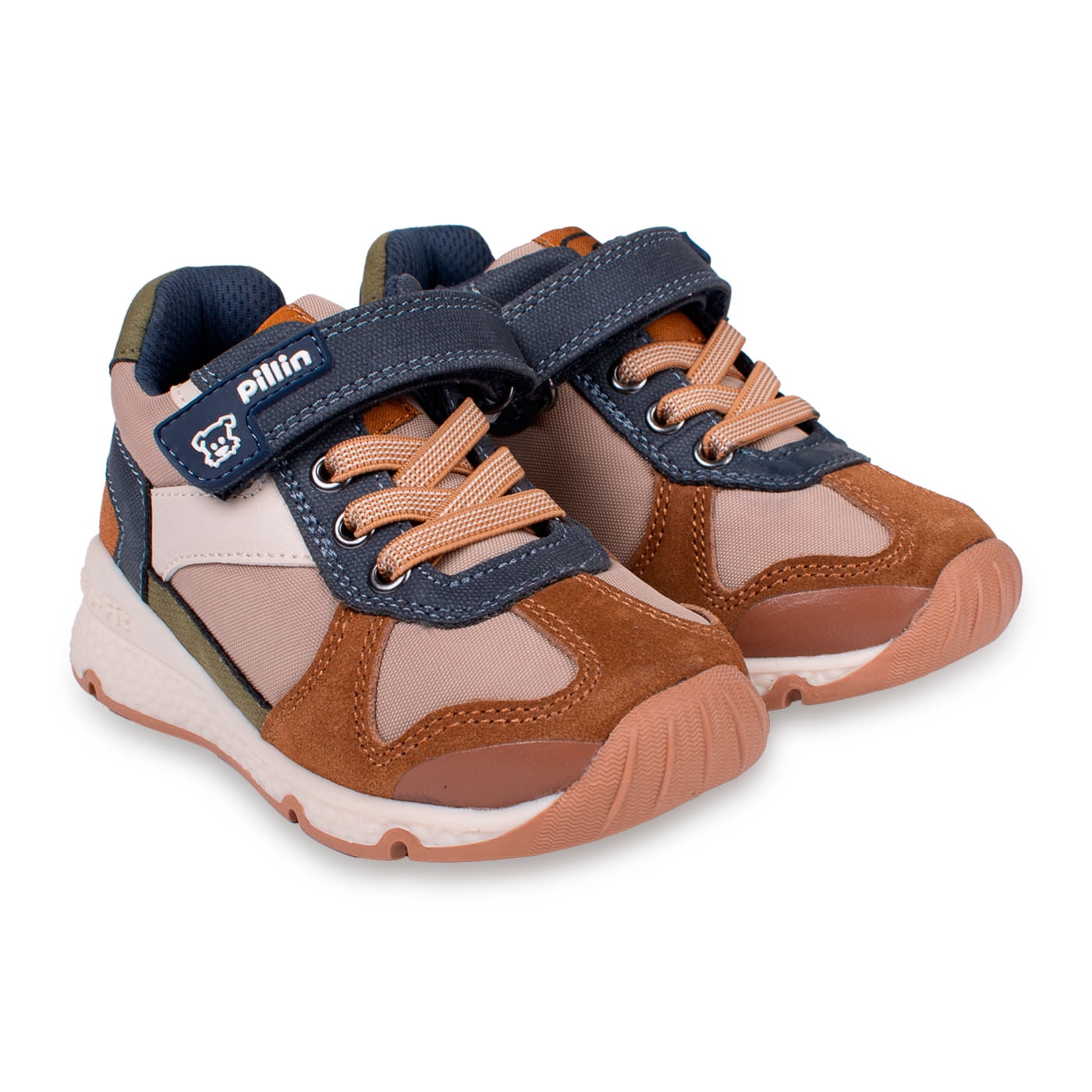 Pillin - Zapatilla Bebé Niño Urbana Con Velcro Café