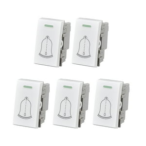 Genérico - Pack 5 Modulo Interruptor Pulsador 10A 250V Diseño Campana Blanco