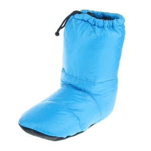Genérico - Blanco Ganso Down Slippers Winter Warm Camping Tienda De Campaña Pie Botines Azul Xl