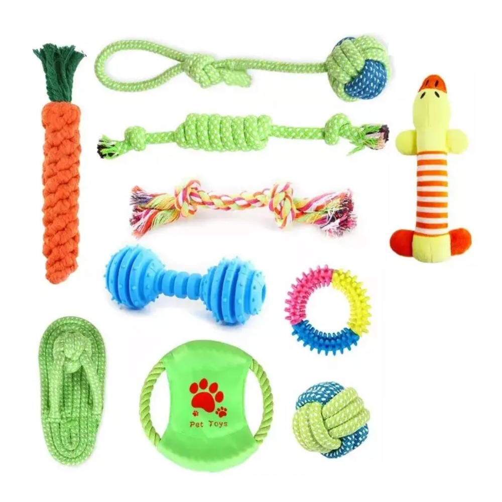 set 10 Juguetes Para Mascotas, Belug Pelota De Cuerda, Disco Y Más