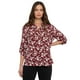 thumbnail image 1 of Blusa Mujer Cuello Mao Print Burdeo Flores Corona, 1 of 5