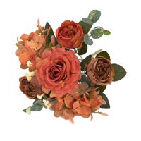 Bothyi - Ramo De Flores Artificiales Ramo De Novia Flor Falsa Boda Novia Ramo Naranja