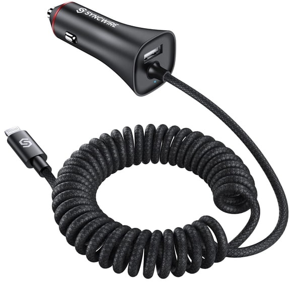 [Cargador de coche] Cargador de coche Syncwire para iPhone de 32 W con cable de 5 pies