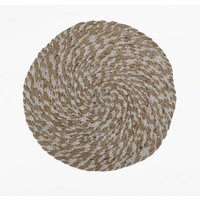 Decoghar - Individual Deco Individual Yute Bleech/Gold Diseño Tradicional Natural Rustico0,35X0,35 Mts