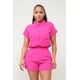 thumbnail image 4 of Saronite Conjunto de Camiseta Holgada de Manga Corta con Bolsillos y Botones y Shorts con Cintura Elástica y Bolsillos Laterales, Rosa (para Mujer), 4 of 5