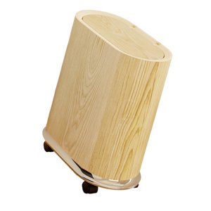 Bothyi - Cubo De Basura Con Ruedas Extraíbles Para Baño, Sala De Estar, Lavandería, Madera