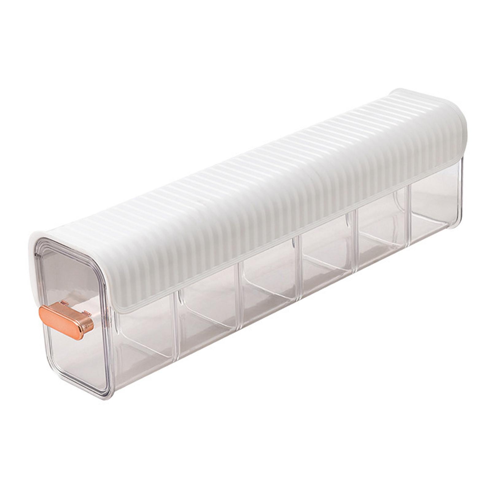 Magideal - Caja De Almacenamiento De Calcetines, Para Colgar En La Pared, 6 Rejillas, Organizador De Armario Transparente Multifunción Portátil Para Bufanda, Su Blanco