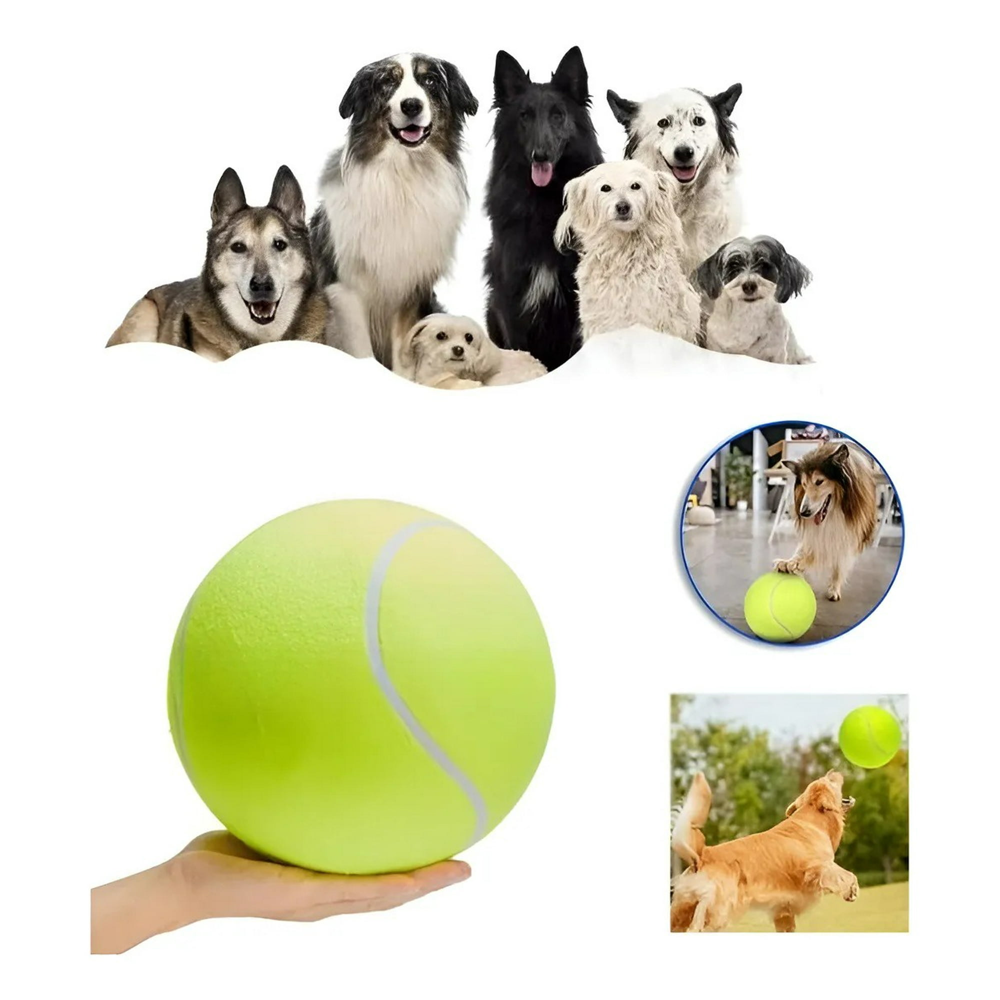 Genérica - 24cm Gigante Pelota De Tenis Para Mascota Grande Perros Amarillo