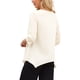 thumbnail image 3 of INSPIRE CHIC Blusas de Mujer con Parte Delantera Alta y Trasera Baja, Mangas 3/4, Cuello Redondo, Camisa Suelta Asimétrica con Botones, Blusa de Verano Túnica M Beige, 3 of 6