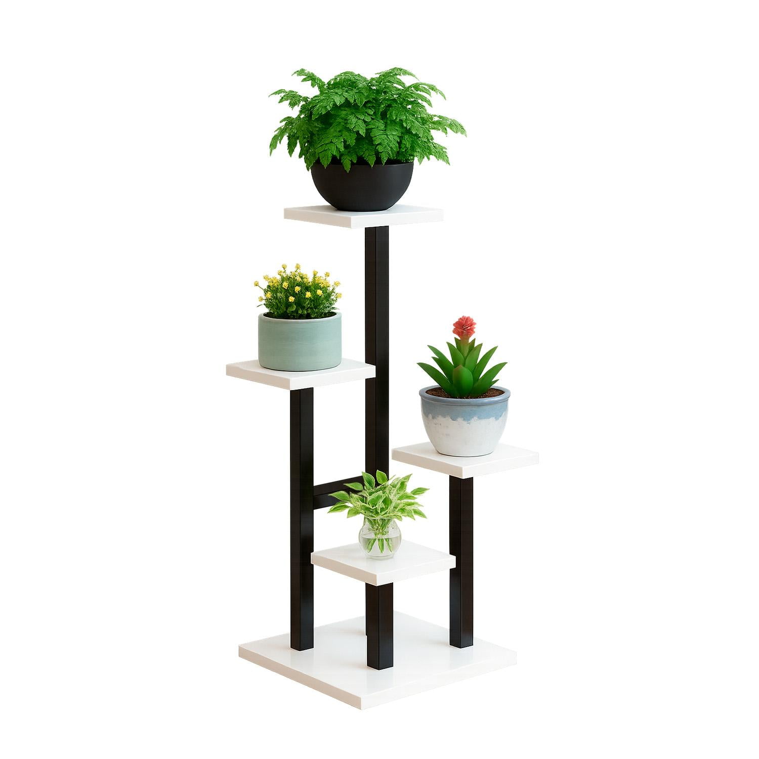 Global Latin Group - Estante Para Plantas De Madera Soporte Decorativo Multiuso Negro
