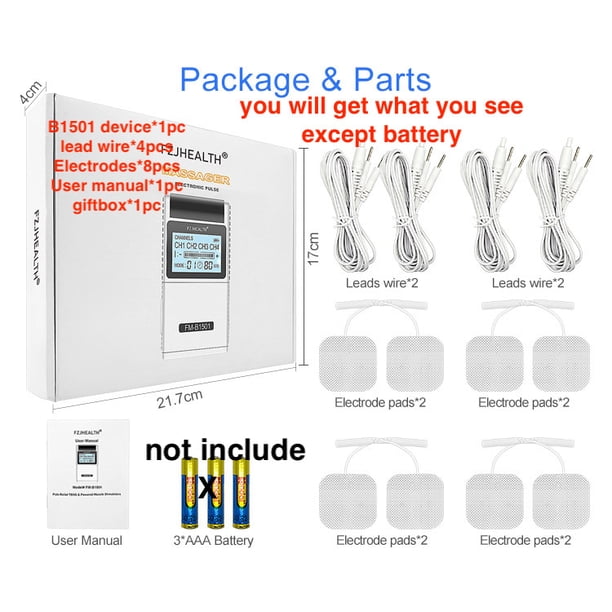 Homeuse TENS EMS Therapy Pain Relief Electrodes Pad Pulse Muscle Stimulator Acupuncture Back Neck Pain Relief Personal Tens Unit