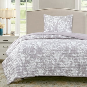 Dib - Quilt Reversible Estam 1.5P Flores Gris