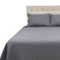 Chantilly - Cubrecama Microfibra Ultrasonic Liso King Gris Acero