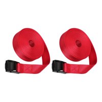 Ioensy - 2 Uds Correas De Amarre Resistentes Al Desgaste Cinturones Tensores De 2,5 Cm X 1M Correas De Amarre Rojas
