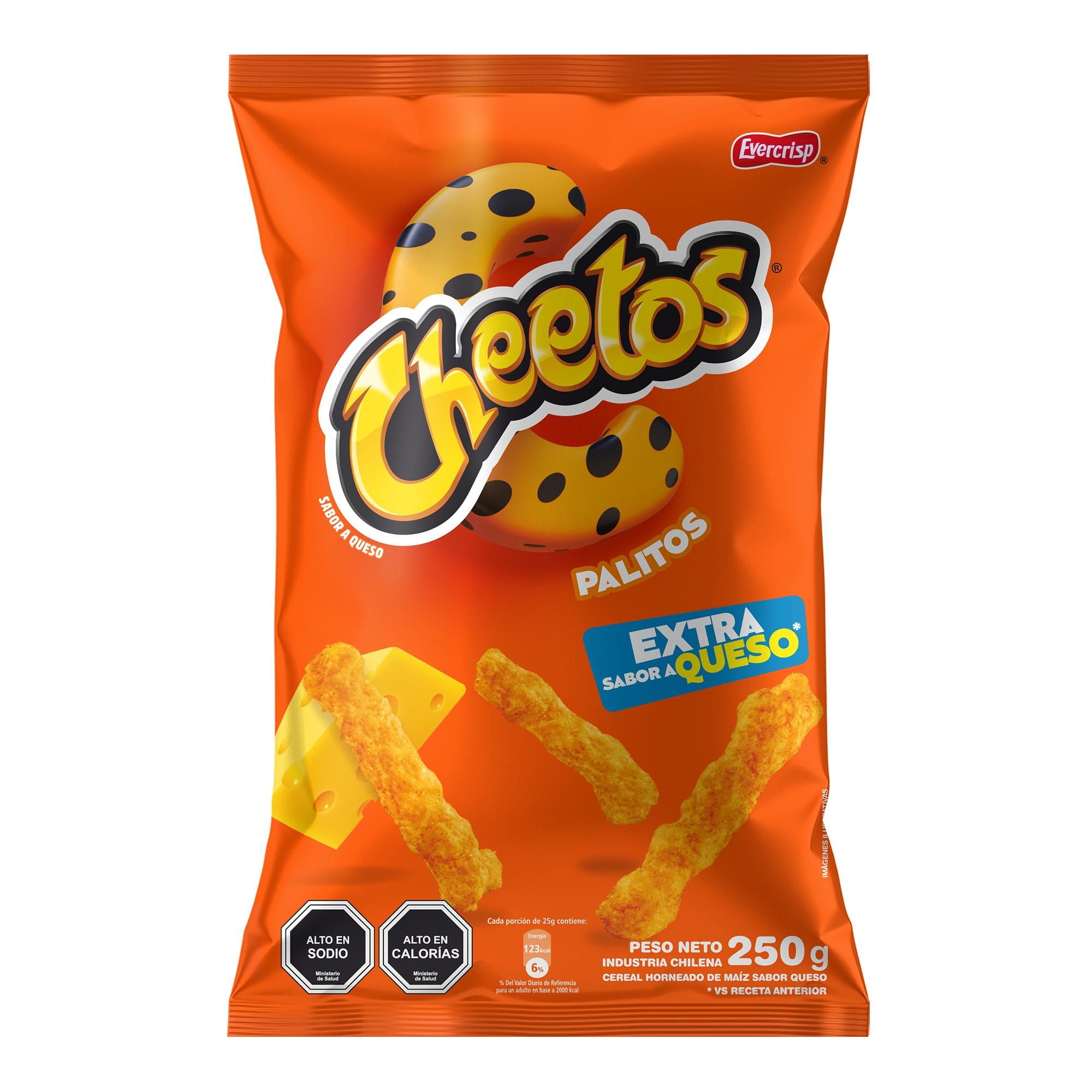 Suflés Cheetos Palitos Extra Queso 250 g Evercrisp