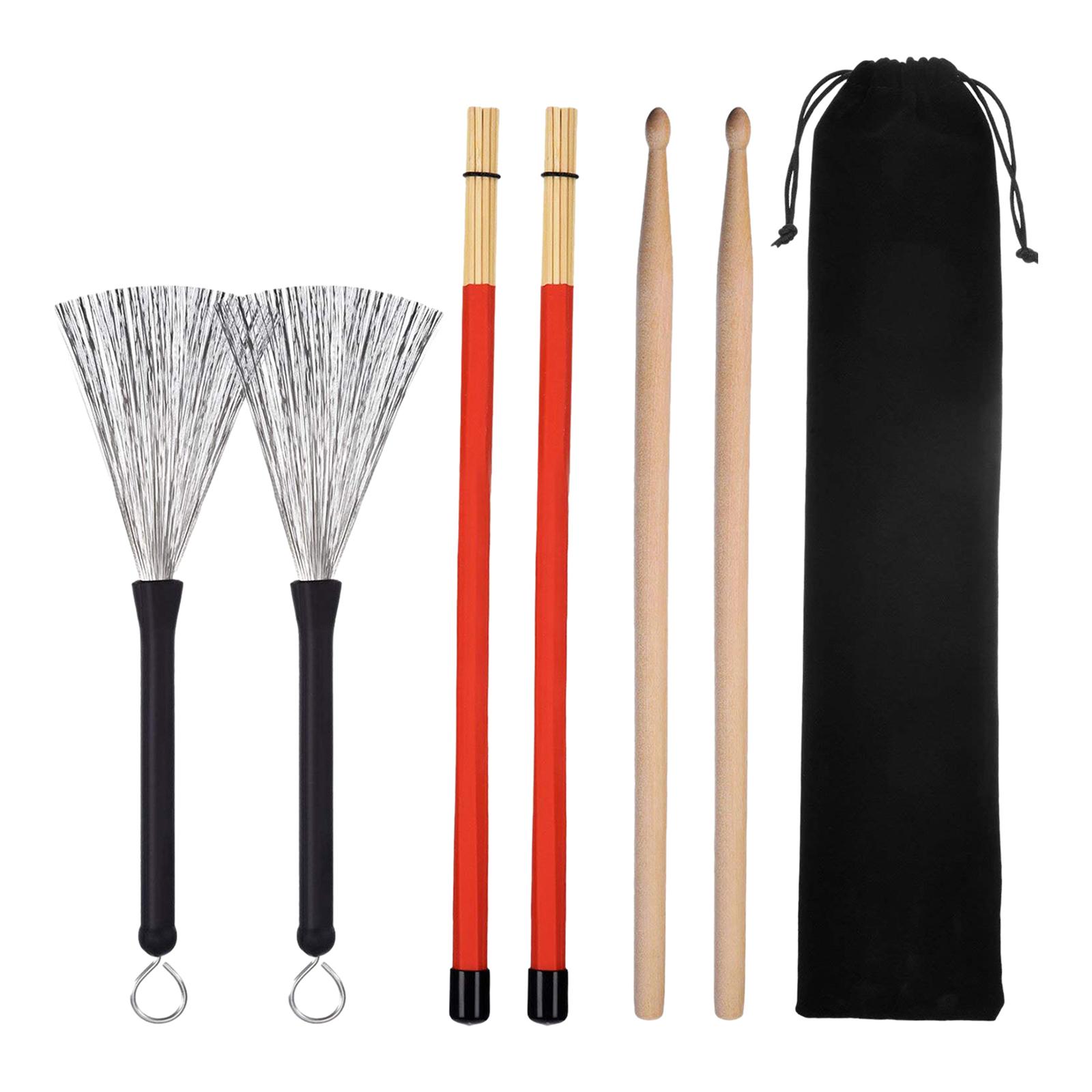 Magideal - Juego De Baquetas Con Sonido Firme Y Apretado, Asas Cómodas Con Bolsa De Terciopelo Con Cordón Para La Interpretación De Estudiantes De Música Fusion