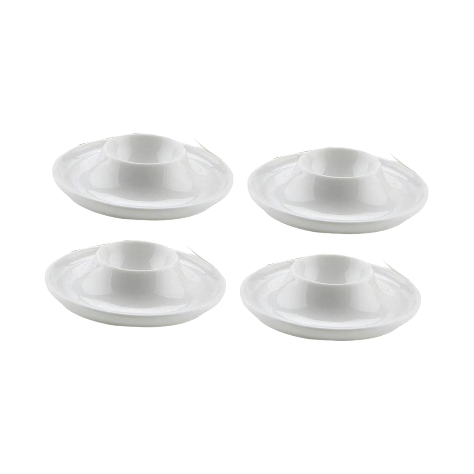 Bothyi - 4 Hueveras Portátiles Decorativas Para Encimera, Despensa, Cocina, Redondas, Blancas