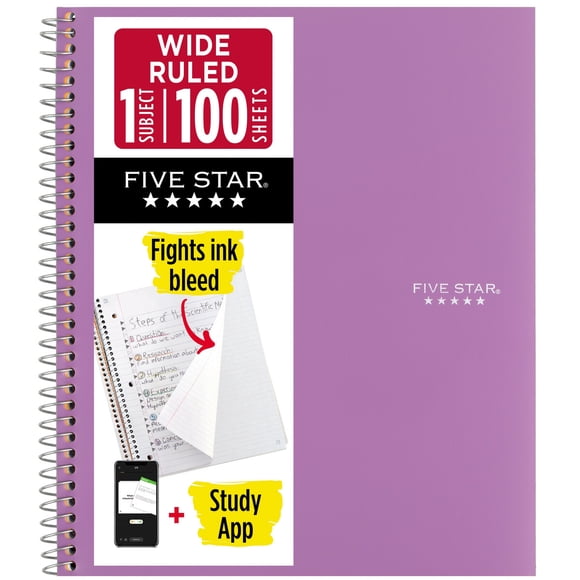 Cuaderno Espiral Five Star 1 Materia Carta Rayado Ancho