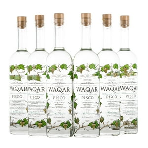 Waqar - 6 Piscos Artesanal Premium , 750 Ml, 40%