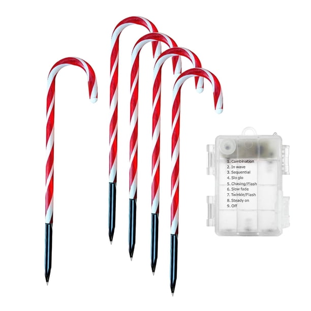 Lámparas LED navideñas con estacas para el suelo, adornos, cadena de , luces de bastón de impermeables para jardín, patio, vacaciones,