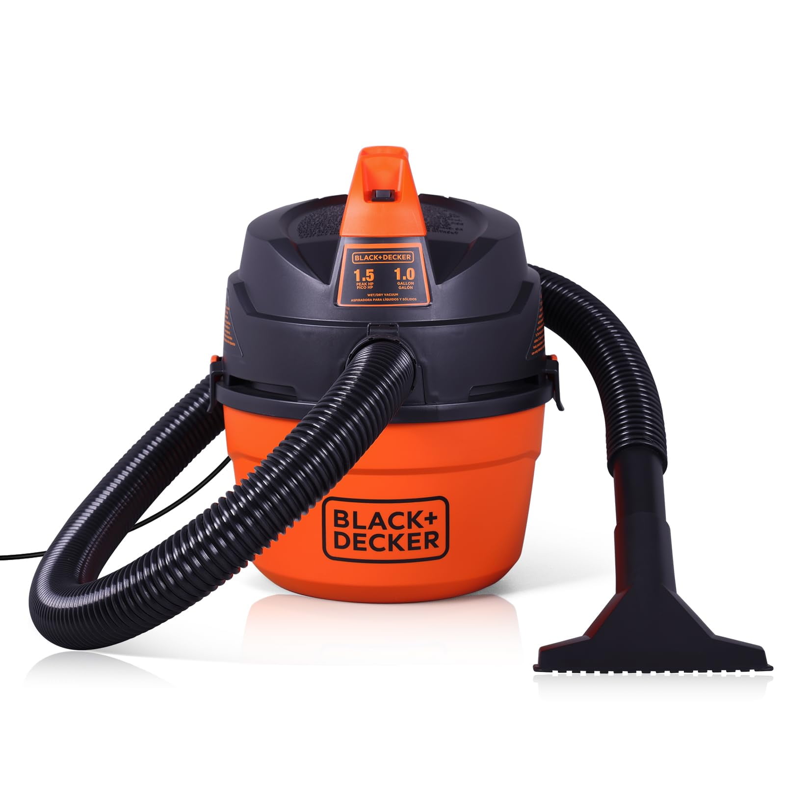 Aspiradora De Taller Black+decker Bdxv18101p-1h 1,5 Hp 4 L Para Uso Húmedo Y Seco