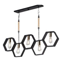 Genérico - Lámpara Colgante Techo 5 Luces E27 Moderno Geométrico Jhn