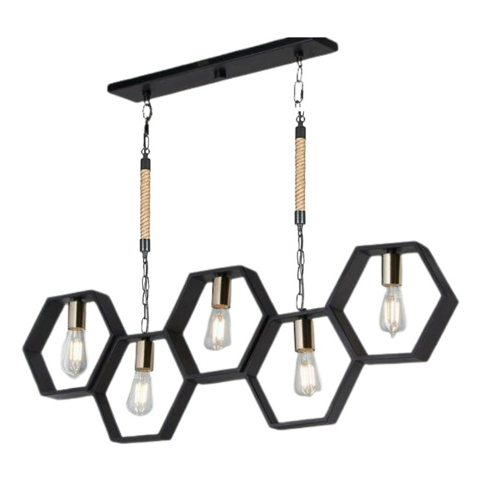 Genérico - Lámpara Colgante Techo 5 Luces E27 Moderno Geométrico Jhn