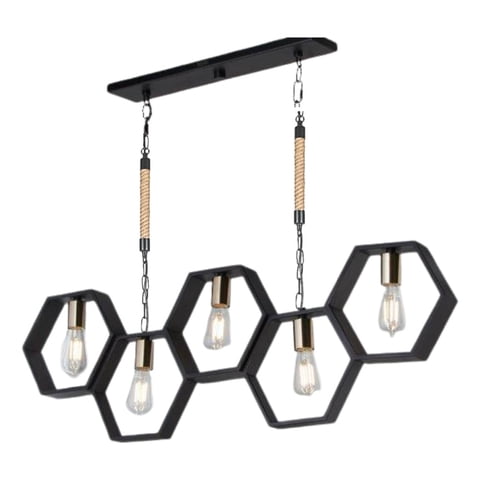 Genérico - Lámpara Colgante Techo 5 Luces E27 Moderno Geométrico Jhn