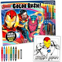 Set De Actividades Marvel Avengers Colorea Por Números Con Crayones