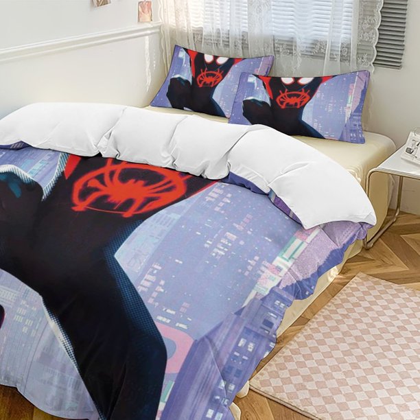 Spider-Man 3-Piece Twin Bed Set - Includes 1 Single Quilt And 2 Pillow Cases Bedding - Fade Resistant Microfiber - Spider