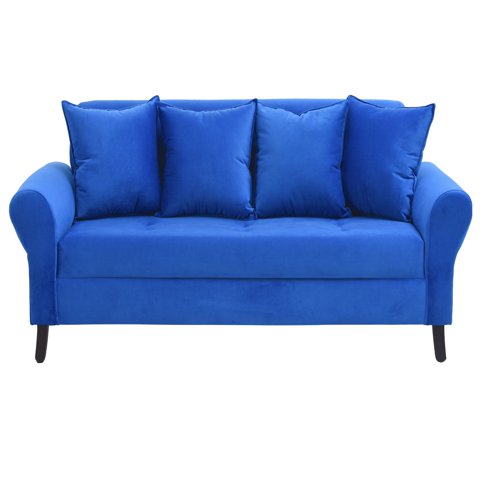 Bodevir - Sofa Lua 3C Felpa 20 Azul Rey